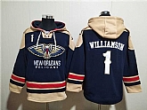 Men's New Orleans Pelicans #1 Zion Williamson Navy Ageless Must-Have Lace-Up Pullover Hoodie,baseball caps,new era cap wholesale,wholesale hats